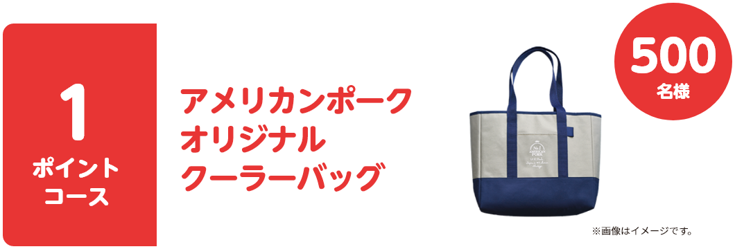 1ポイントコース 500名様 アメリカンポークオリジナルクーラーバッグ